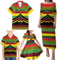 Hawaii Ku Kia'i Mauna Personalized Family Matching Puletasi and Hawaiian Shirt Hawaiian Kanaka Maoli Motif