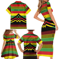 Hawaii Ku Kia'i Mauna Personalized Family Matching Short Sleeve Bodycon Dress and Hawaiian Shirt Hawaiian Kanaka Maoli Motif