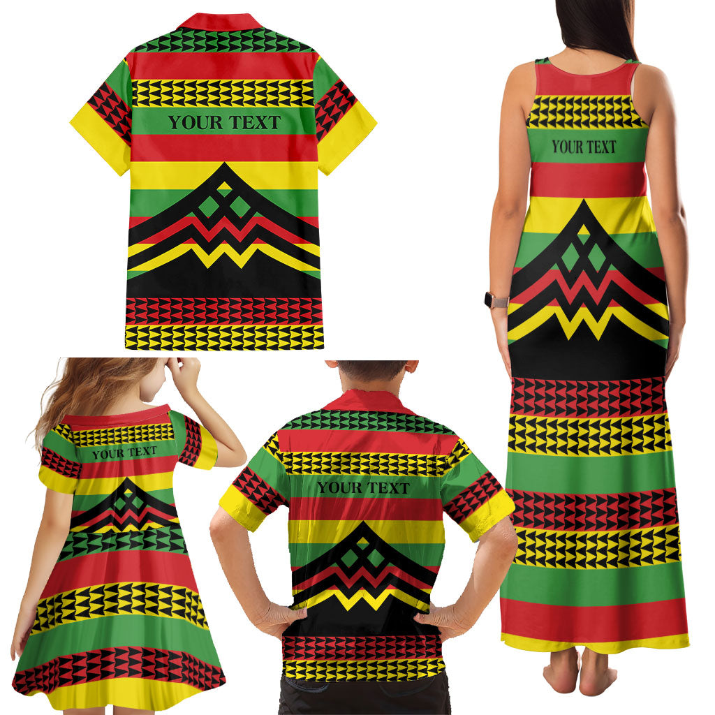 Hawaii Ku Kia'i Mauna Personalized Family Matching Tank Maxi Dress and Hawaiian Shirt Hawaiian Kanaka Maoli Motif