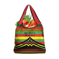 Hawaii Ku Kia'i Mauna Grocery Bag Hawaiian Kanaka Maoli Motif