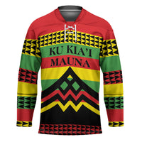 Hawaii Ku Kia'i Mauna Personalized Hockey Jersey Hawaiian Kanaka Maoli Motif