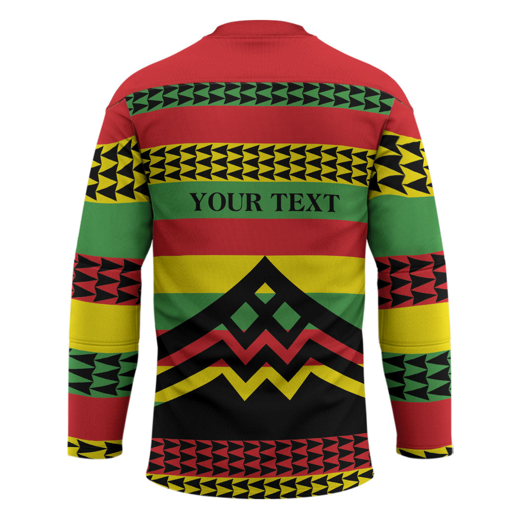 Hawaii Ku Kia'i Mauna Personalized Hockey Jersey Hawaiian Kanaka Maoli Motif