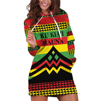 Hawaii Ku Kia'i Mauna Personalized Hoodie Dress Hawaiian Kanaka Maoli Motif