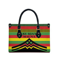 Hawaii Ku Kia'i Mauna Leather Bag Hawaiian Kanaka Maoli Motif