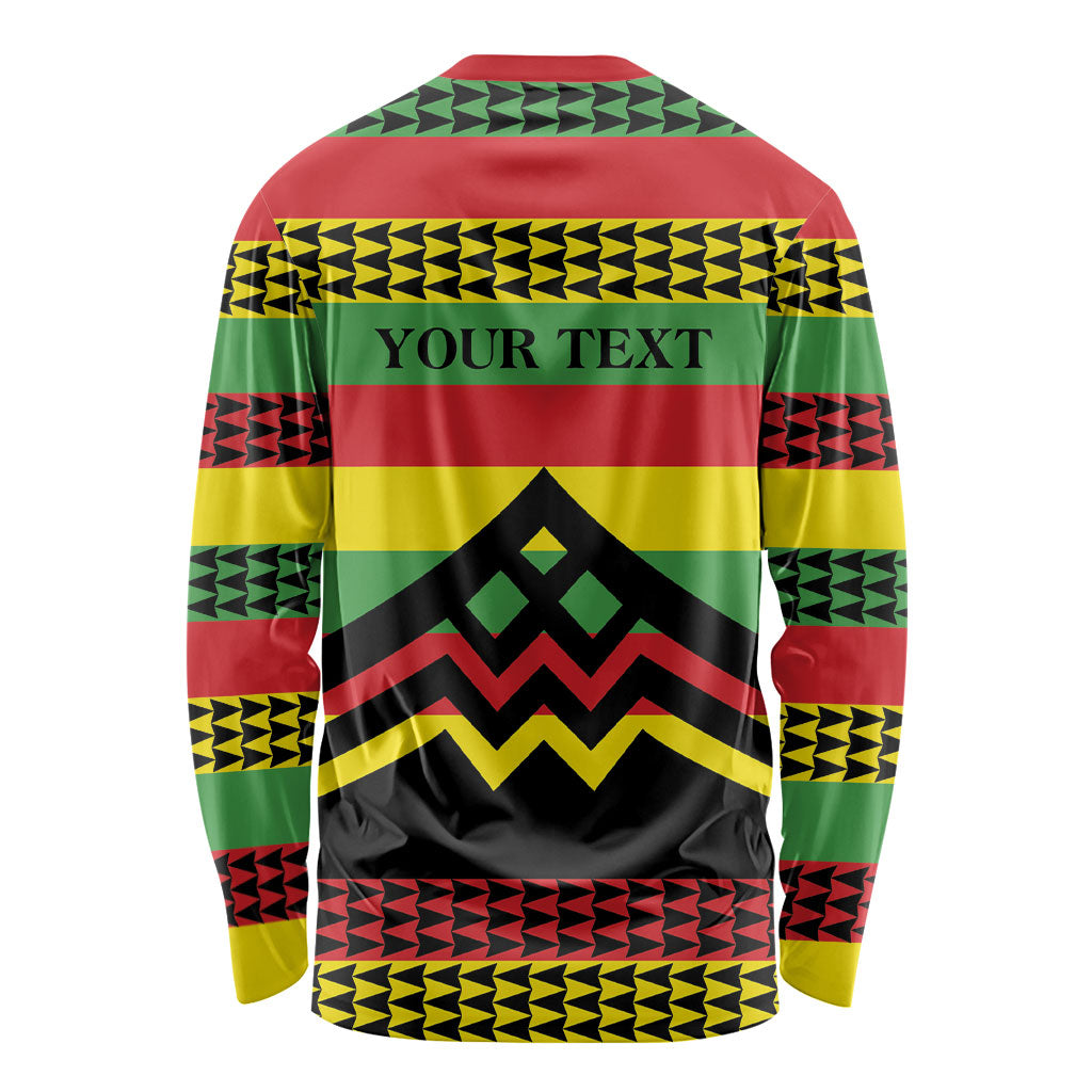 Hawaii Ku Kia'i Mauna Personalized Long Sleeve Shirt Hawaiian Kanaka Maoli Motif