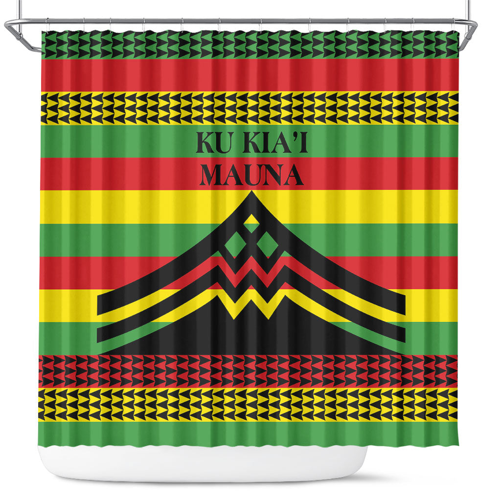 Hawaii Ku Kia'i Mauna Shower Curtain Hawaiian Kanaka Maoli Motif