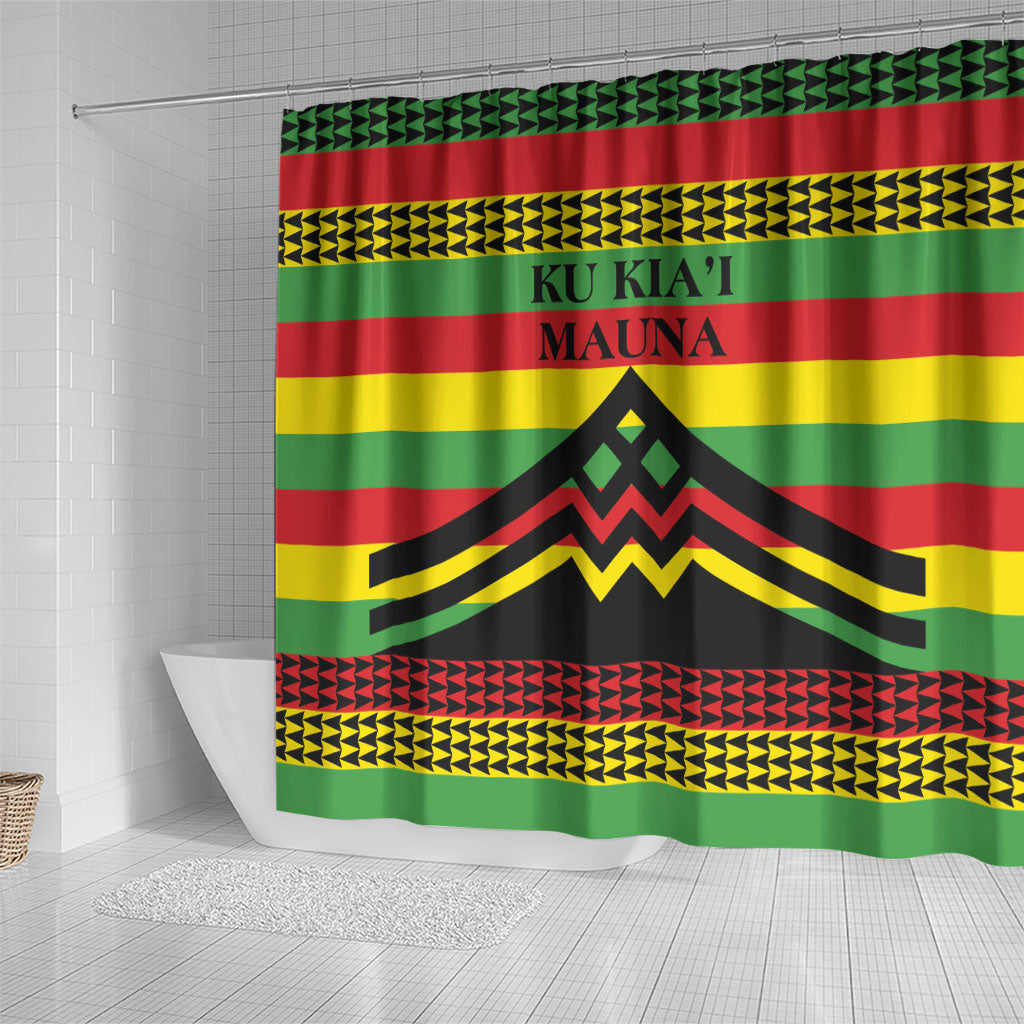 Hawaii Ku Kia'i Mauna Shower Curtain Hawaiian Kanaka Maoli Motif