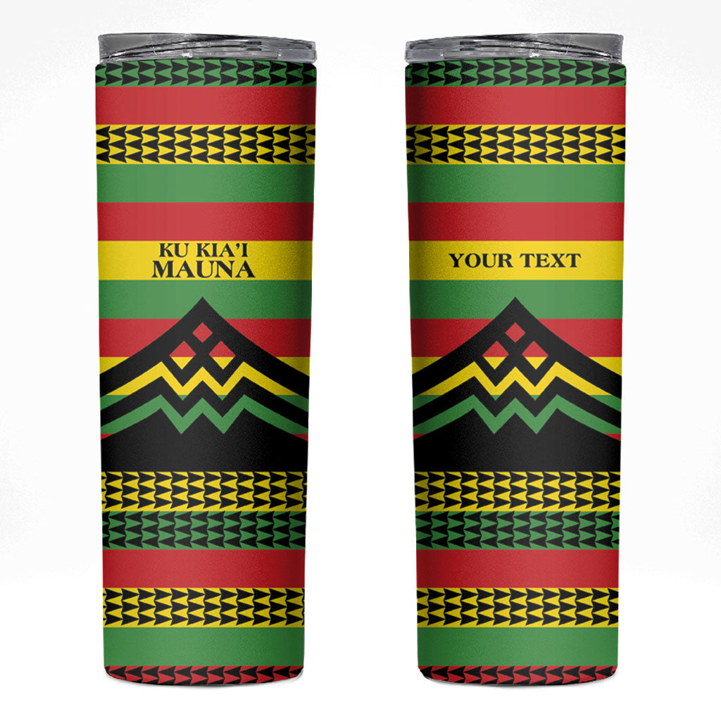 Hawaii Ku Kia'i Mauna Personalized Skinny Tumbler Hawaiian Kanaka Maoli Motif