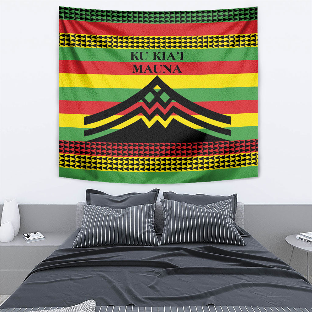 Hawaii Ku Kia'i Mauna Tapestry Hawaiian Kanaka Maoli Motif