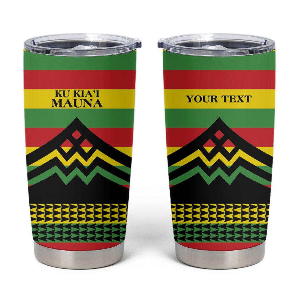 Hawaii Ku Kia'i Mauna Personalized Tumbler Cup Hawaiian Kanaka Maoli Motif