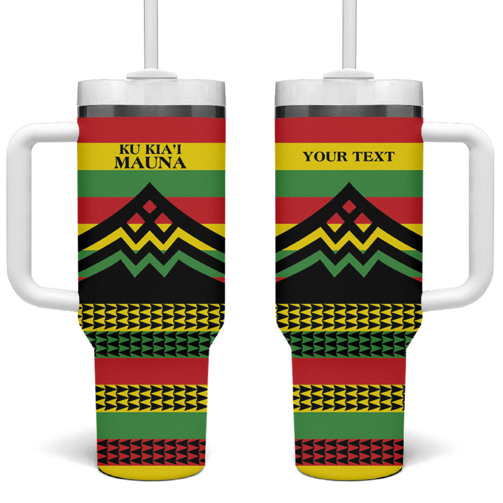 Hawaii Ku Kia'i Mauna Personalized Tumbler With Handle Hawaiian Kanaka Maoli Motif