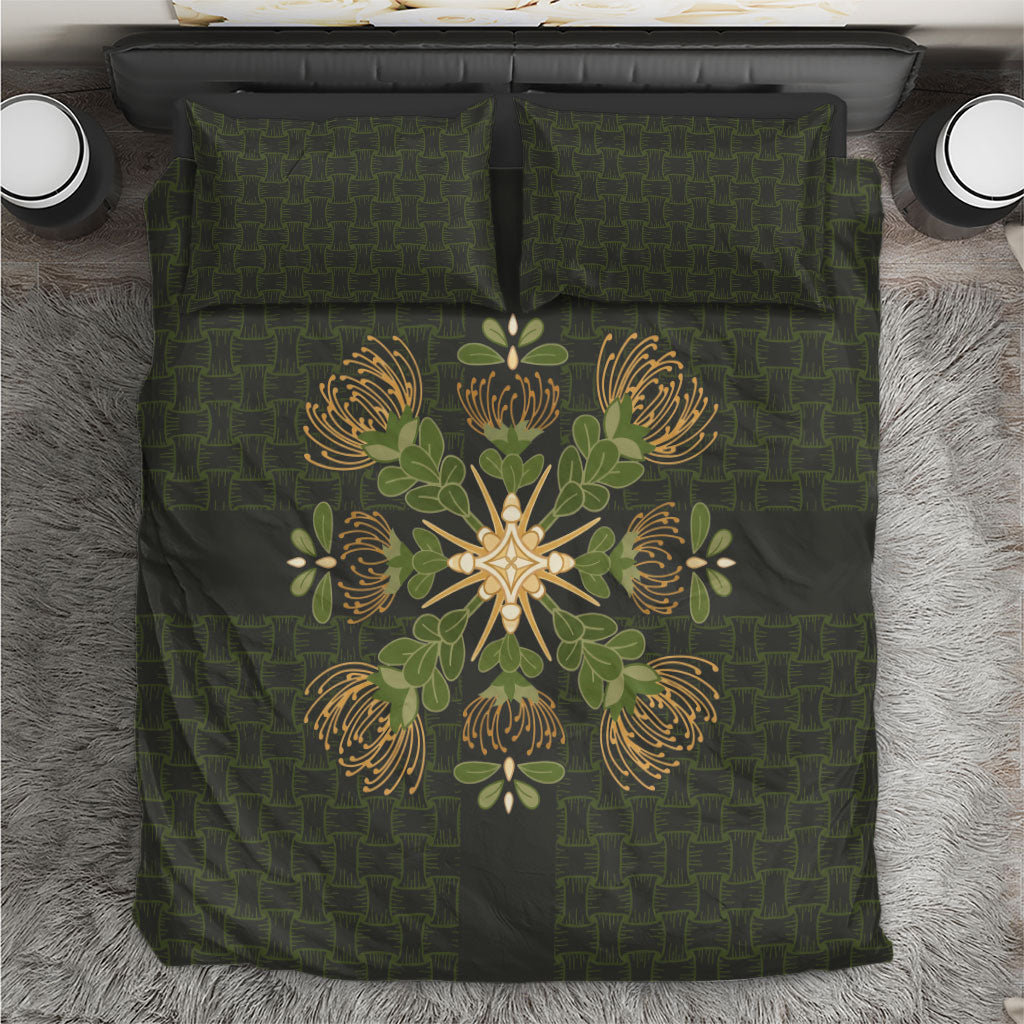 Hawaii Ohia Lehua Squares Bedding Set Hawaiian Quilt Inspired Floral Pattern