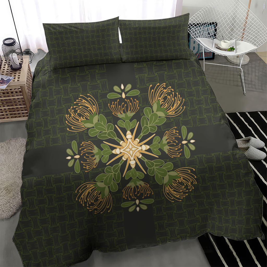Hawaii Ohia Lehua Squares Bedding Set Hawaiian Quilt Inspired Floral Pattern
