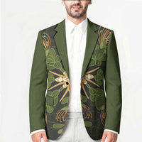 Hawaii Ohia Lehua Squares Blazer Hawaiian Quilt Inspired Floral Pattern
