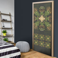 Hawaii Ohia Lehua Squares Door Cover Hawaiian Quilt Inspired Floral Pattern