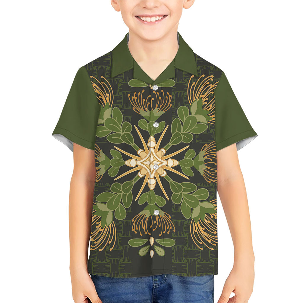 Hawaii Ohia Lehua Squares Family Matching Long Sleeve Bodycon Dress and Hawaiian Shirt Hawaiian Quilt Inspired Floral Pattern