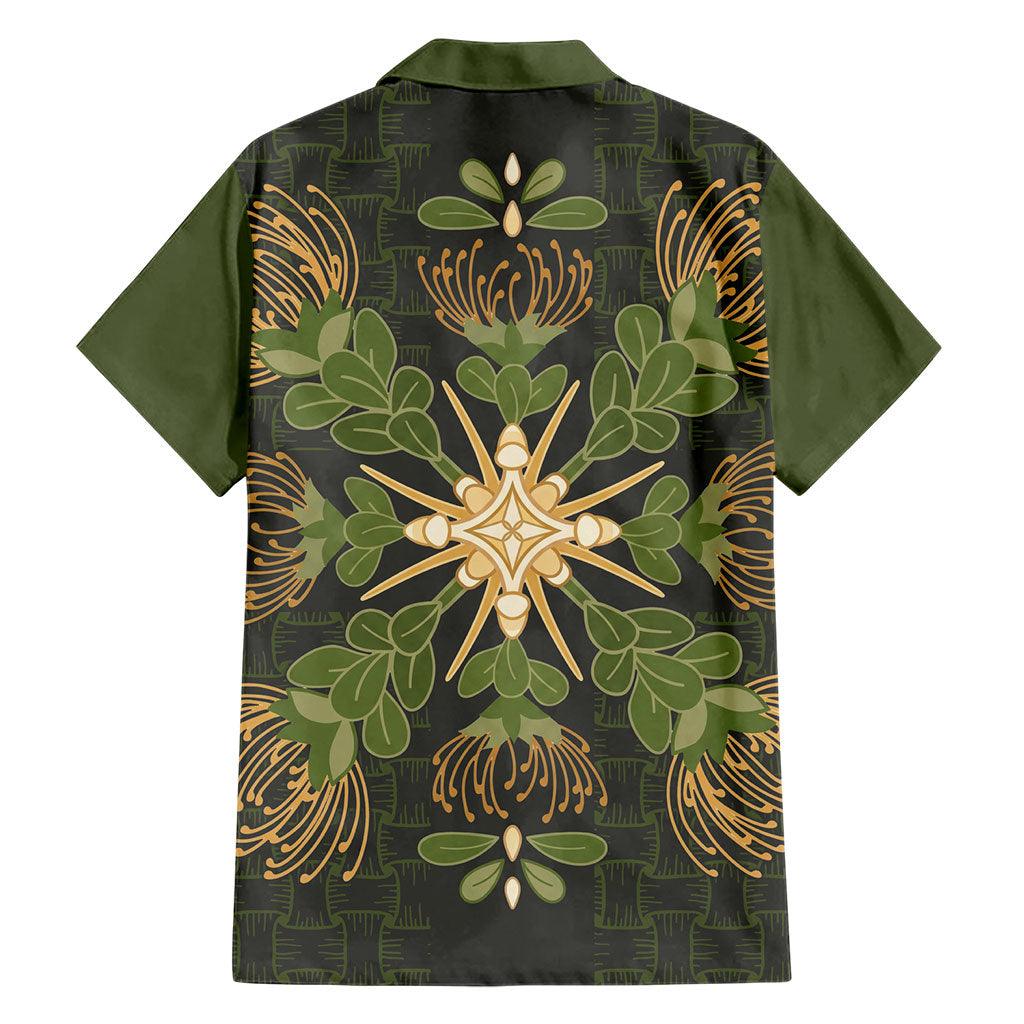 Hawaii Ohia Lehua Squares Family Matching Summer Maxi Dress and Hawaiian Shirt Hawaiian Quilt Inspired Floral Pattern