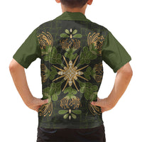 Hawaii Ohia Lehua Squares Family Matching Tank Maxi Dress and Hawaiian Shirt Hawaiian Quilt Inspired Floral Pattern