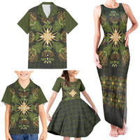 Hawaii Ohia Lehua Squares Family Matching Tank Maxi Dress and Hawaiian Shirt Hawaiian Quilt Inspired Floral Pattern
