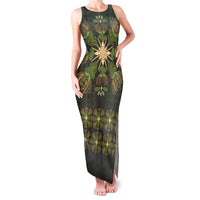 Hawaii Ohia Lehua Squares Family Matching Tank Maxi Dress and Hawaiian Shirt Hawaiian Quilt Inspired Floral Pattern