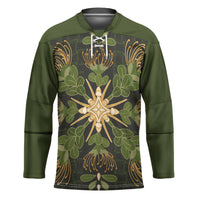 Hawaii Ohia Lehua Squares Hockey Jersey Hawaiian Quilt Inspired Floral Pattern