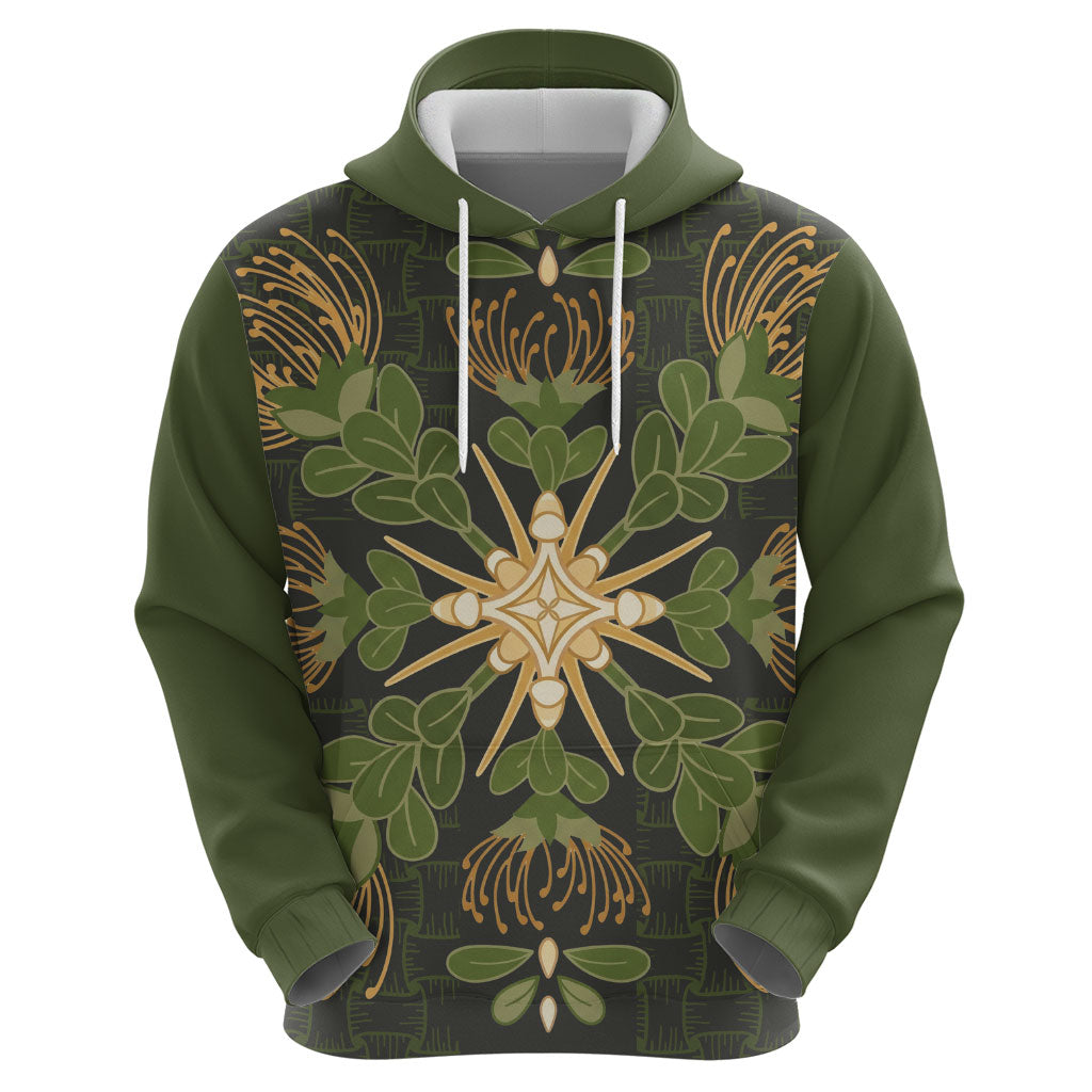Hawaii Ohia Lehua Squares Hoodie Hawaiian Quilt Inspired Floral Pattern
