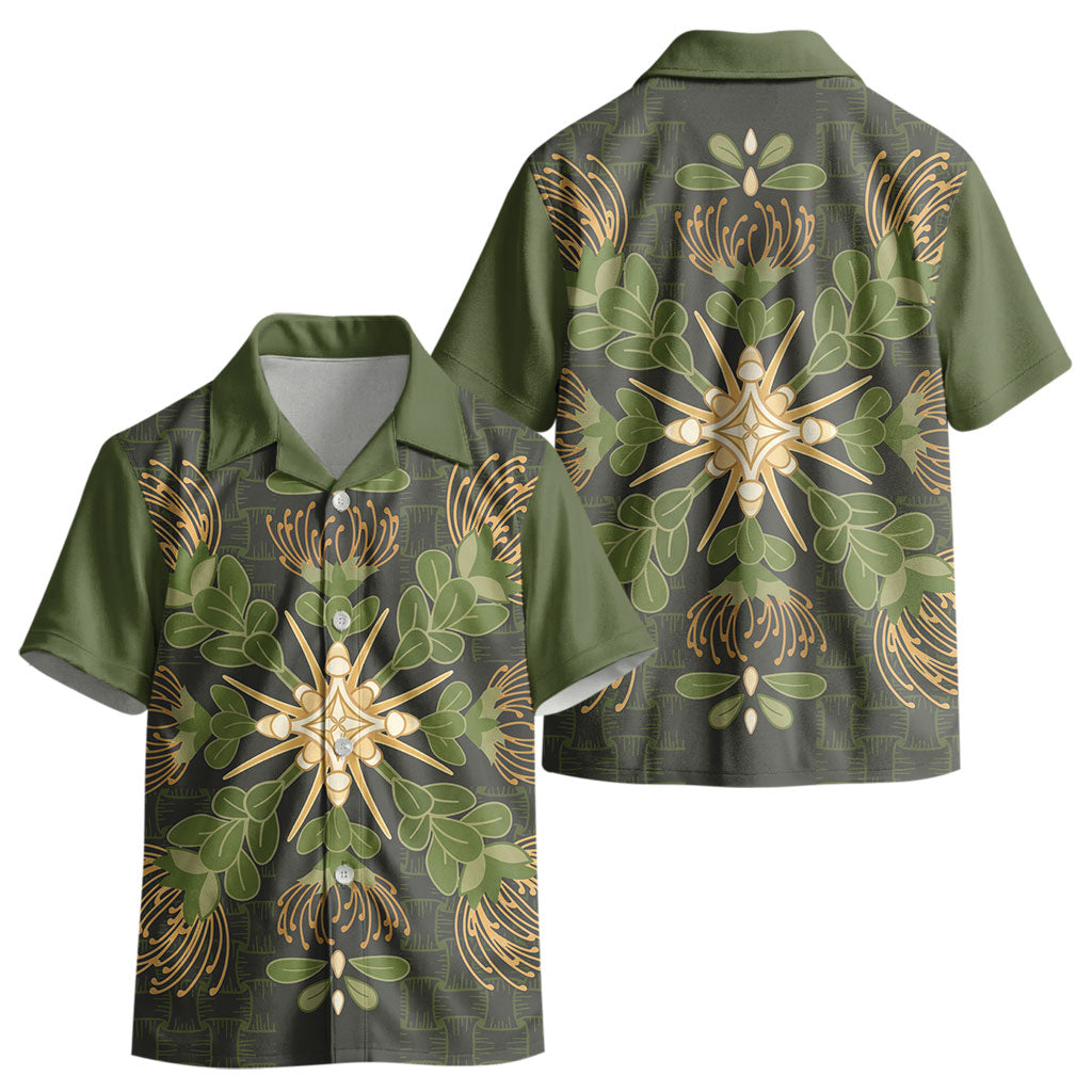 Hawaii Ohia Lehua Squares Kid Hawaiian Shirt Hawaiian Quilt Inspired Floral Pattern LT9 - Polynesian Pride
