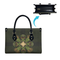 Hawaii Ohia Lehua Squares Leather Bag Hawaiian Quilt Inspired Floral Pattern
