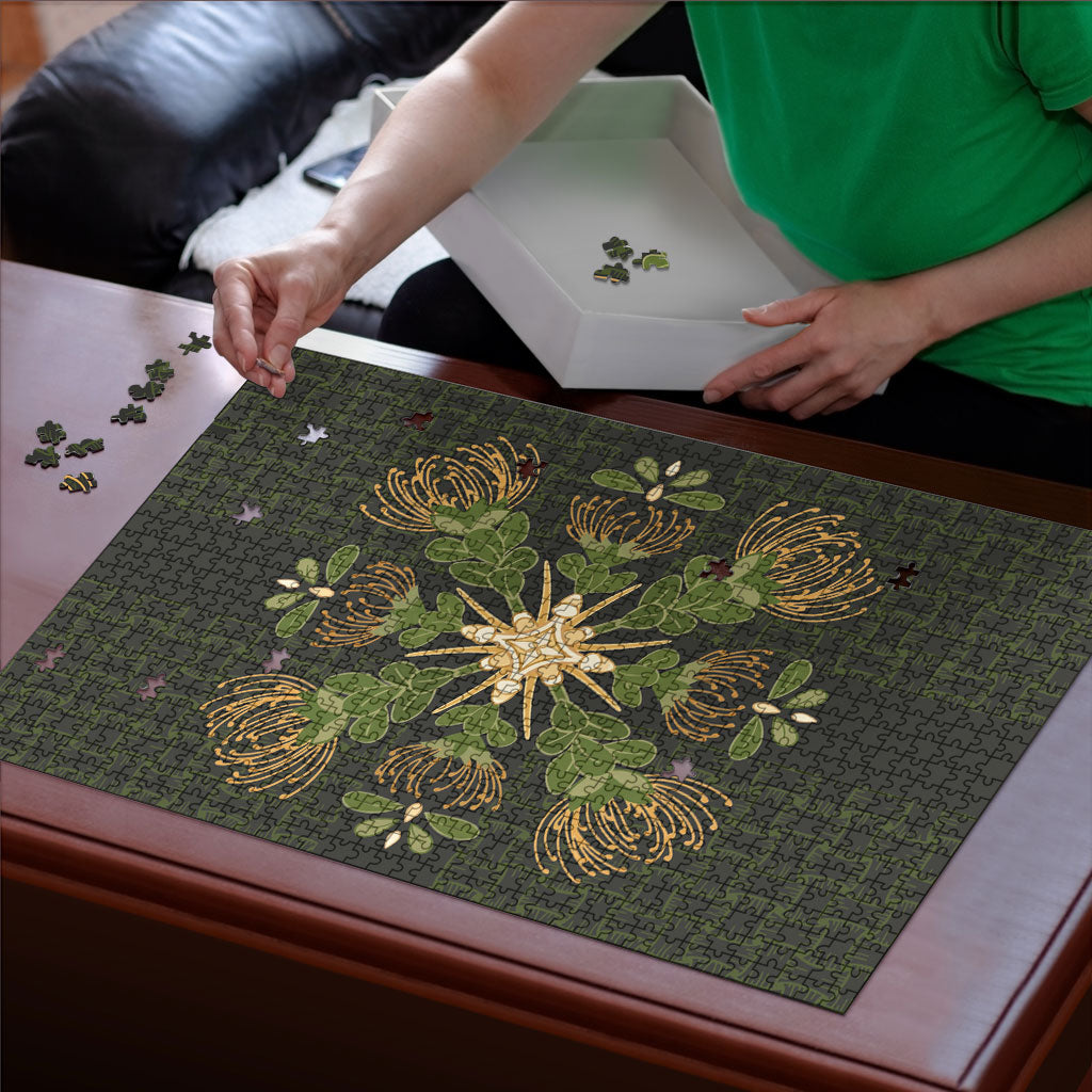 Hawaii Ohia Lehua Squares Puzzle Hawaiian Quilt Inspired Floral Pattern