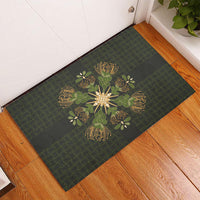 Hawaii Ohia Lehua Squares Rubber Doormat Hawaiian Quilt Inspired Floral Pattern