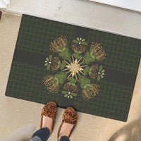 Hawaii Ohia Lehua Squares Rubber Doormat Hawaiian Quilt Inspired Floral Pattern