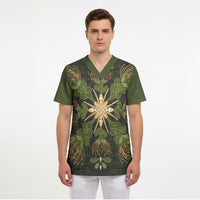Hawaii Ohia Lehua Squares Scrub Top Hawaiian Quilt Inspired Floral Pattern