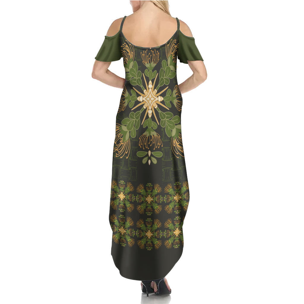 Hawaii Ohia Lehua Squares Summer Maxi Dress Hawaiian Quilt Inspired Floral Pattern