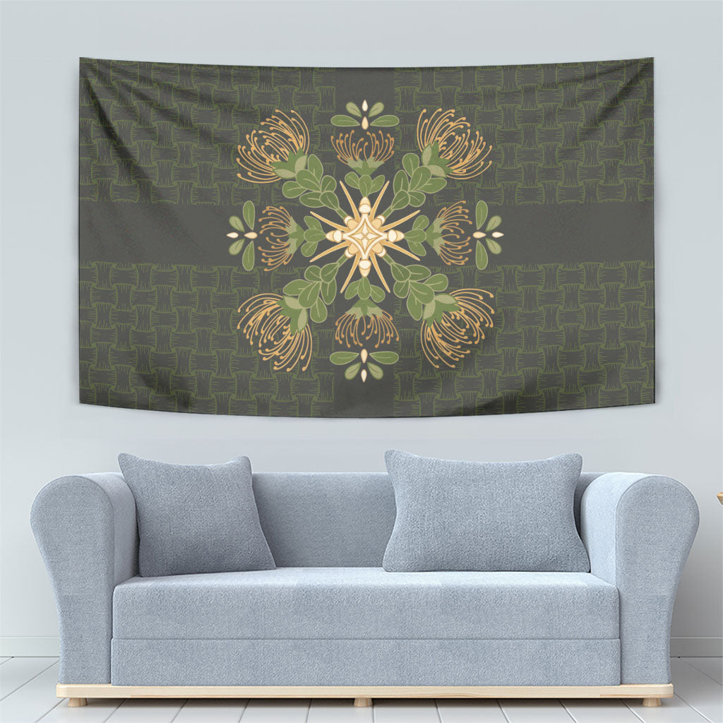 Hawaii Ohia Lehua Squares Tapestry Hawaiian Quilt Inspired Floral Pattern