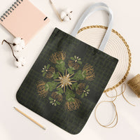 Hawaii Ohia Lehua Squares Tote Bag Hawaiian Quilt Inspired Floral Pattern