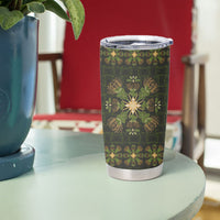 Hawaii Ohia Lehua Squares Tumbler Cup Hawaiian Quilt Inspired Floral Pattern