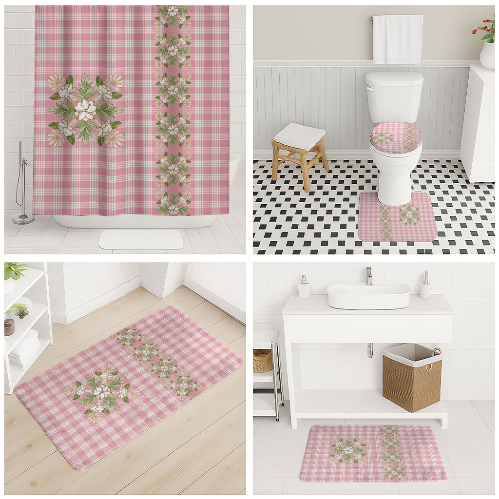 Akala Hamele Hawai'i Palaka Squares Maile Leaf Bathroom Set Flowers Hawaiian Quilt Patterns