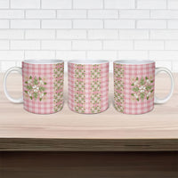 Akala Hamele Hawai'i Palaka Squares Maile Leaf Ceramic Mug Flowers Hawaiian Quilt Patterns