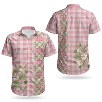 Akala Hamele Hawai'i Palaka Squares Maile Leaf Couples Matching Long Sleeve Bodycon Dress and Hawaiian Shirt Flowers Hawaiian Quilt Patterns