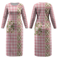 Akala Hamele Hawai'i Palaka Squares Maile Leaf Couples Matching Long Sleeve Bodycon Dress and Long Sleeve Button Shirt Flowers Hawaiian Quilt Patterns