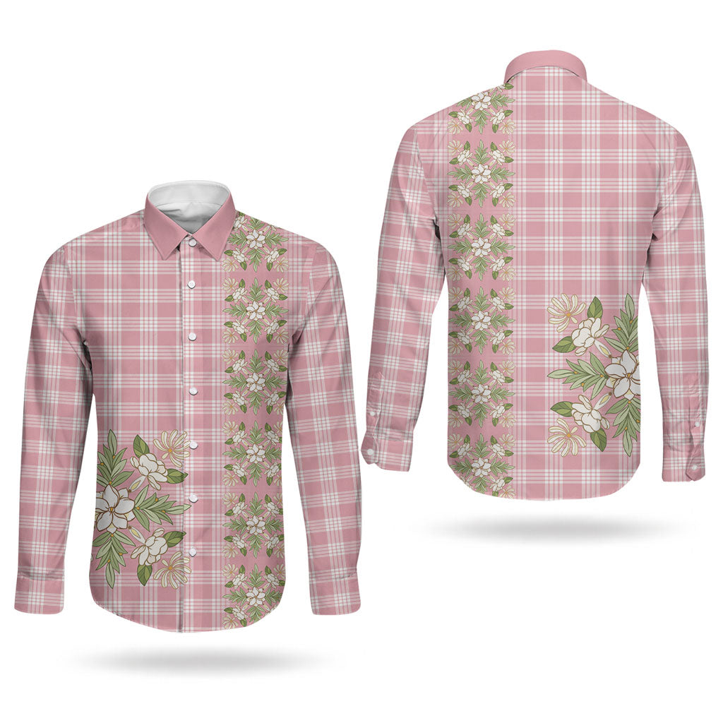 Akala Hamele Hawai'i Palaka Squares Maile Leaf Couples Matching Tank Maxi Dress and Long Sleeve Button Shirt Flowers Hawaiian Quilt Patterns