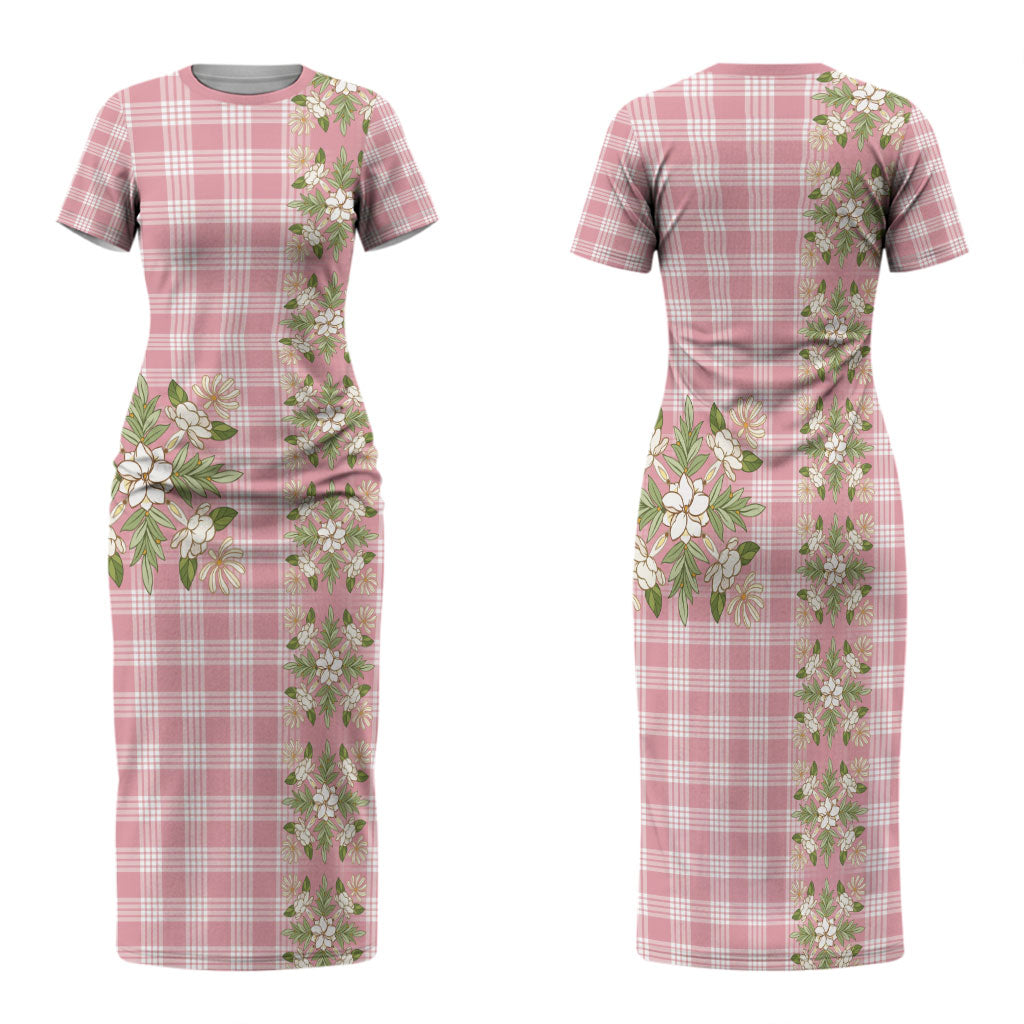 Akala Hamele Hawai'i Palaka Squares Maile Leaf Family Matching Short Sleeve Bodycon Dress and Hawaiian Shirt Flowers Hawaiian Quilt Patterns