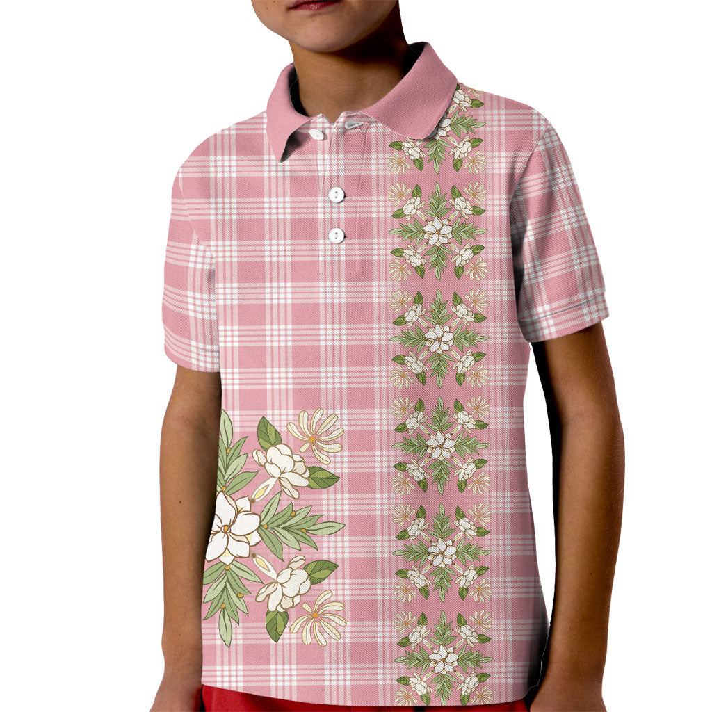 Akala Hamele Hawai'i Palaka Squares Maile Leaf Kid Polo Shirt Flowers Hawaiian Quilt Patterns