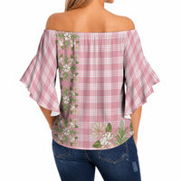 Akala Hamele Hawai'i Palaka Squares Maile Leaf Off Shoulder Wrap Waist Top Flowers Hawaiian Quilt Patterns LT9 - Polynesian Pride