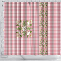 Akala Hamele Hawai'i Palaka Squares Maile Leaf Shower Curtain Flowers Hawaiian Quilt Patterns