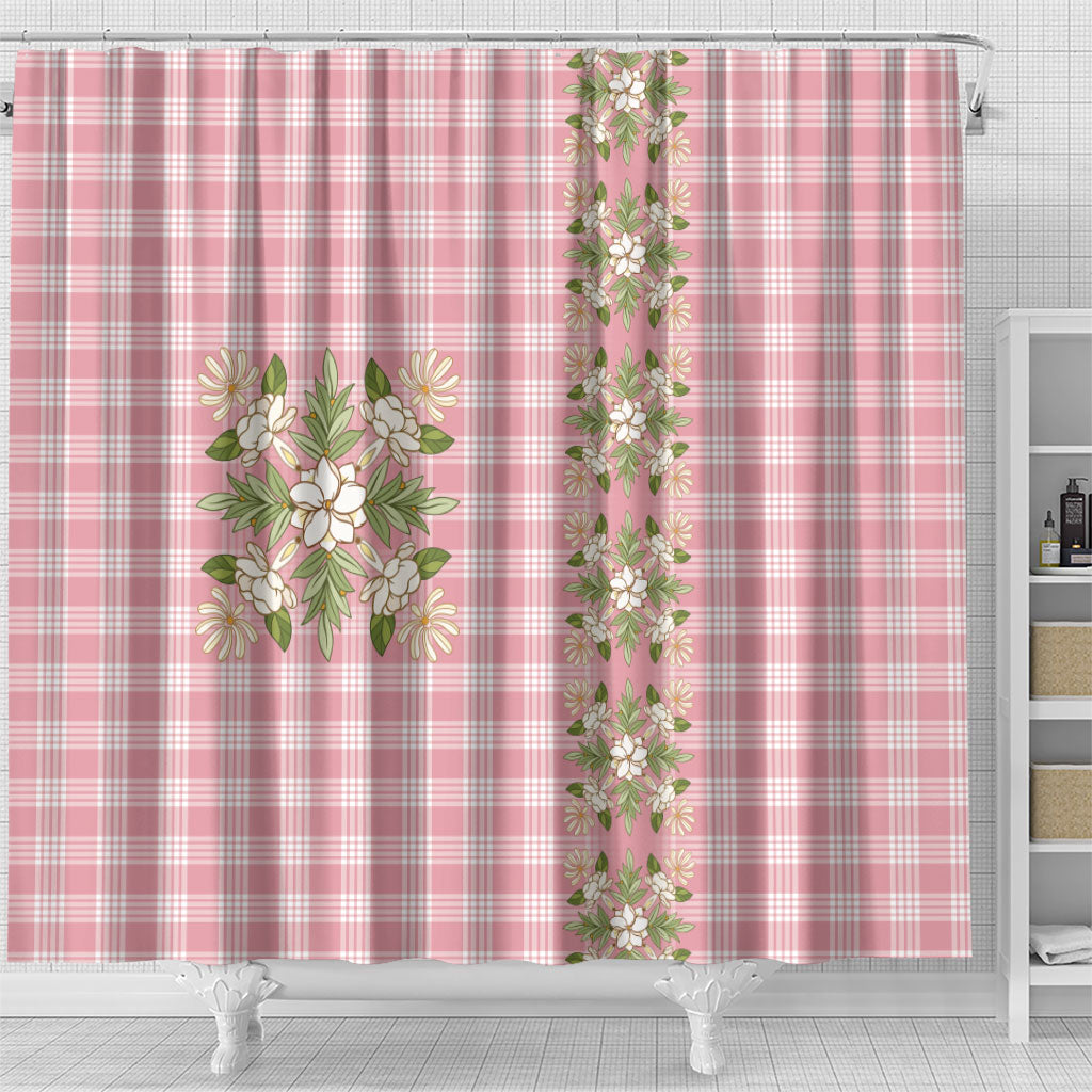 Akala Hamele Hawai'i Palaka Squares Maile Leaf Shower Curtain Flowers Hawaiian Quilt Patterns
