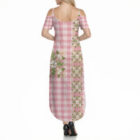 Akala Hamele Hawai'i Palaka Squares Maile Leaf Summer Maxi Dress Flowers Hawaiian Quilt Patterns
