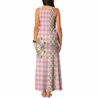 Akala Hamele Hawai'i Palaka Squares Maile Leaf Tank Maxi Dress Flowers Hawaiian Quilt Patterns