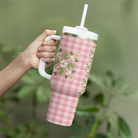 Akala Hamele Hawai'i Palaka Squares Maile Leaf Tumbler With Handle Flowers Hawaiian Quilt Patterns