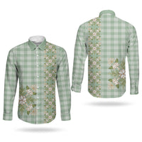 Liko Kukui Hawai'i Palaka Squares Maile Leaf Couples Matching Short Sleeve Bodycon Dress and Long Sleeve Button Shirt Flowers Hawaiian Quilt Patterns